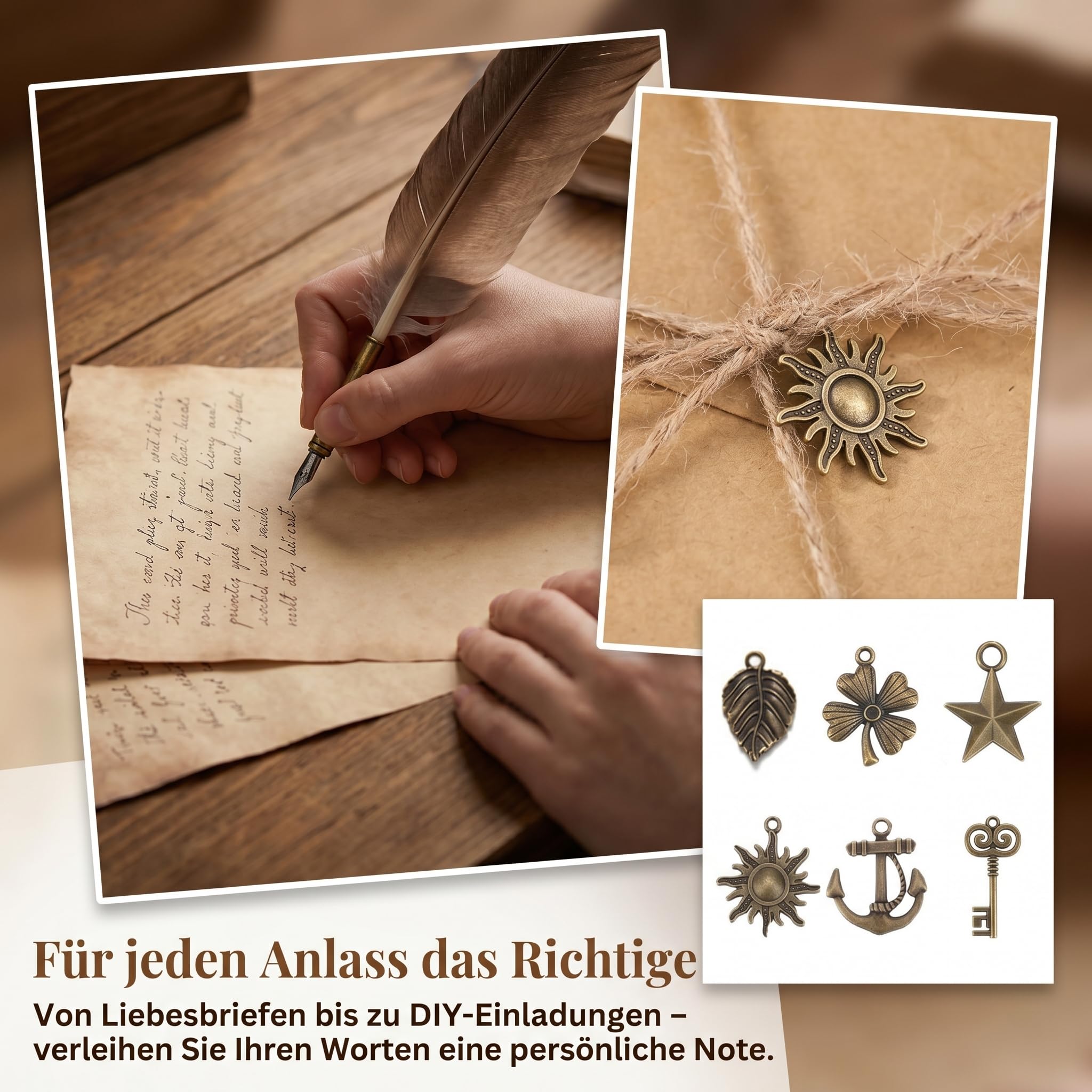 Zestawy Vintage Kraftpapier Umschläge, 60 sztuk 12 Retro Briefumschläge, 12 Retro Schlüsseln, 12 lin konopnych, 12 arkuszy Vintage Seal Stickers, 24 antyczne papiery kraftowe na wesela urodziny