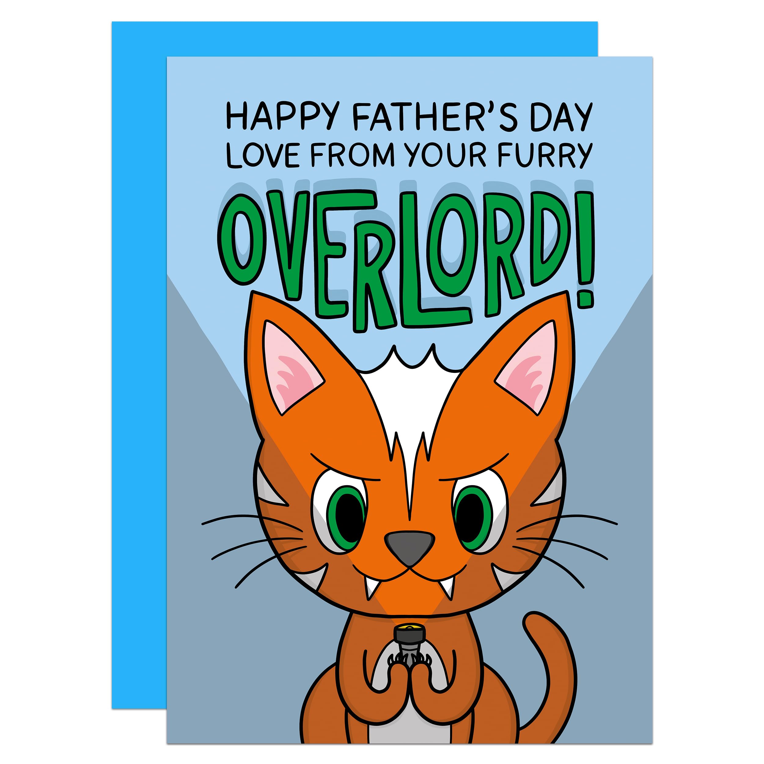 Cat Dad Card, Cat Owner, Funny, Furry Overlord, From The Cat Card, Funny Fathers Day