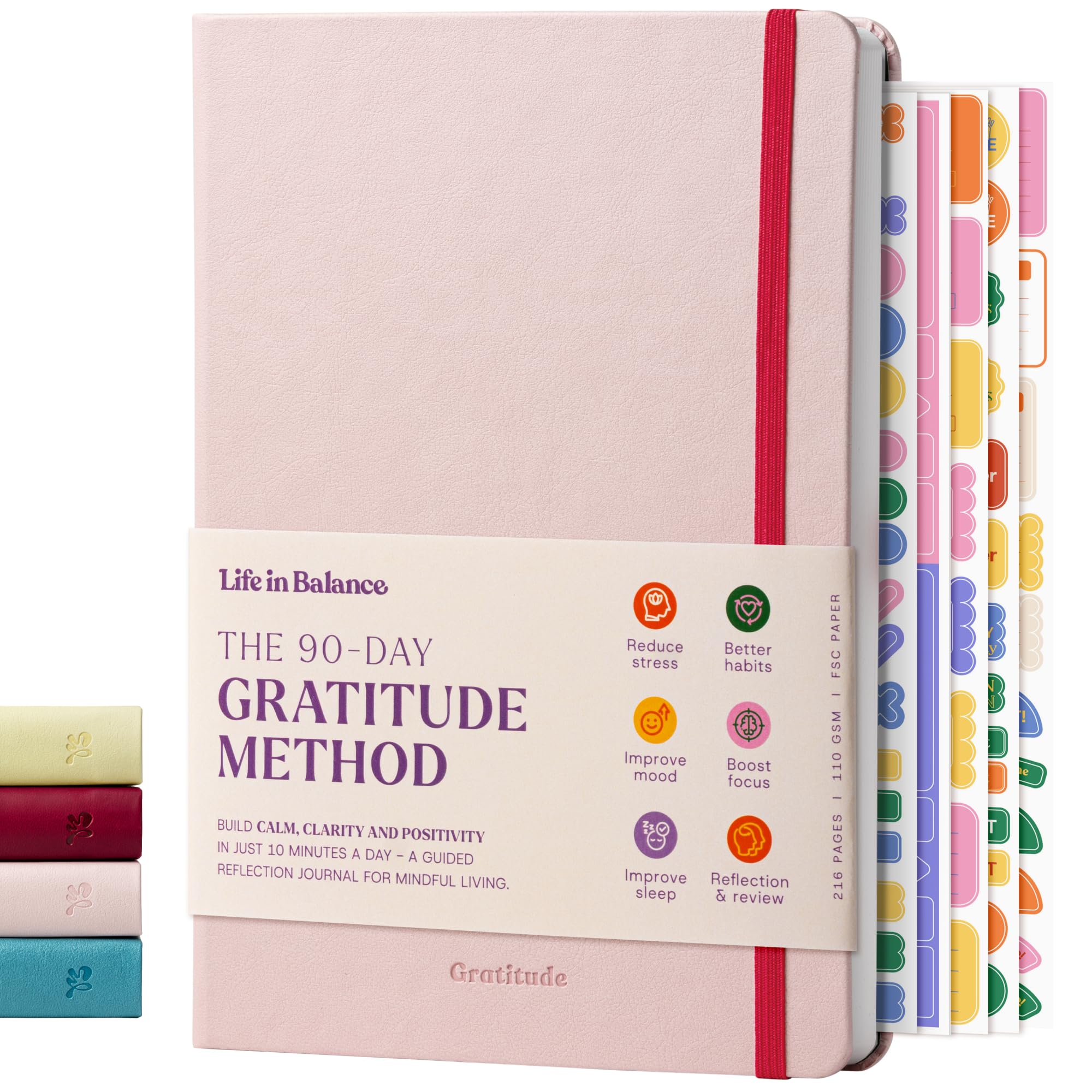 The 90-Day Gratitude Method - A Guided Reflection Journal for Calm, Clarity & Joy | Morning & Evening Prompts to Build Mindfulness, Balance & Lasting Positivity | Life in Balance Journals (Pink)