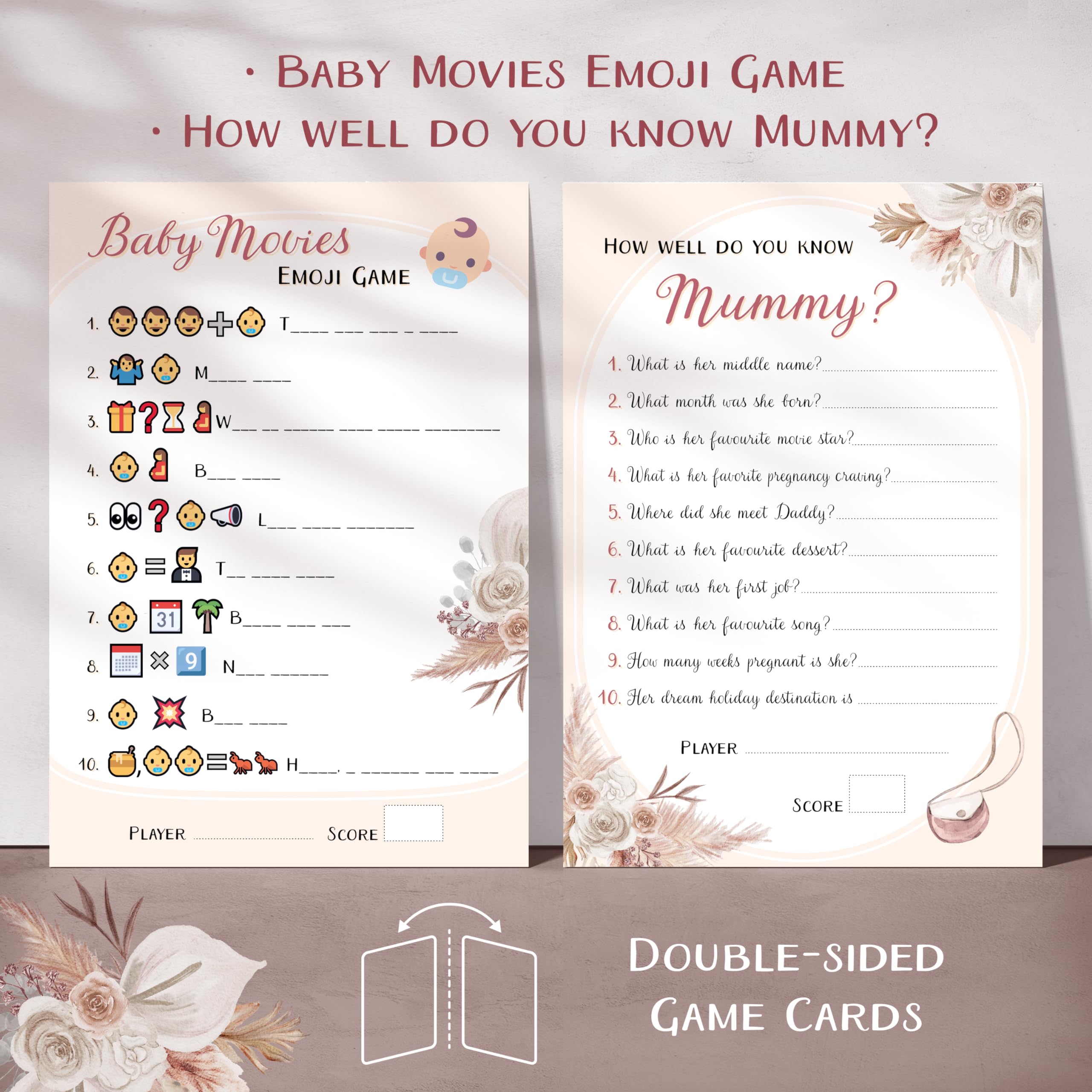 Baby Shower Games (7 Fun Games for 12 Guests), Baby Predictions, Guess The Celebrity, Labour or Rollercoaster - Image 4