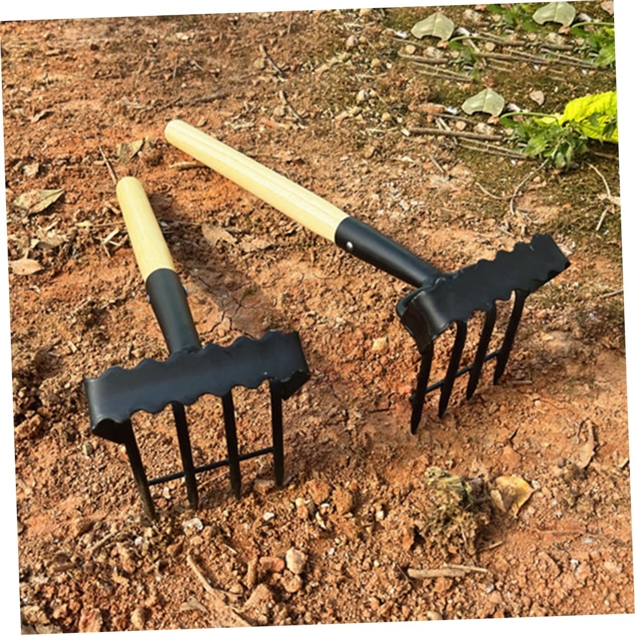 Abaodam Kleiner Gartenrechen Aus Manganstahl Handwerkzeug Für Jäten Lockern Von Erde Und Pflanzen Praktisches Gartenzubehör Für Hobbygärtner Und Profis