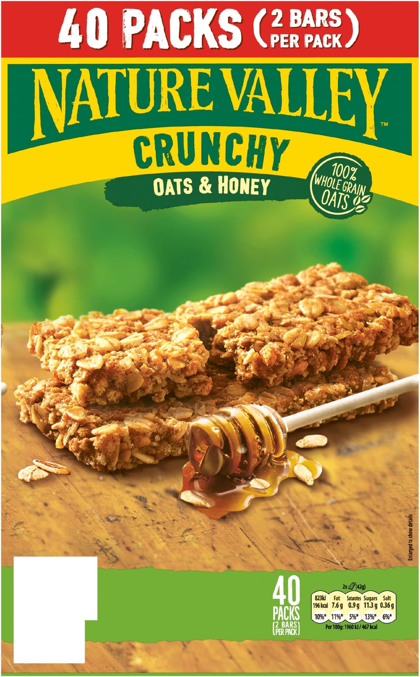 Crunchy Granola Bars Oats 'n' Honey 40 Pack 2 Bars Per Pack