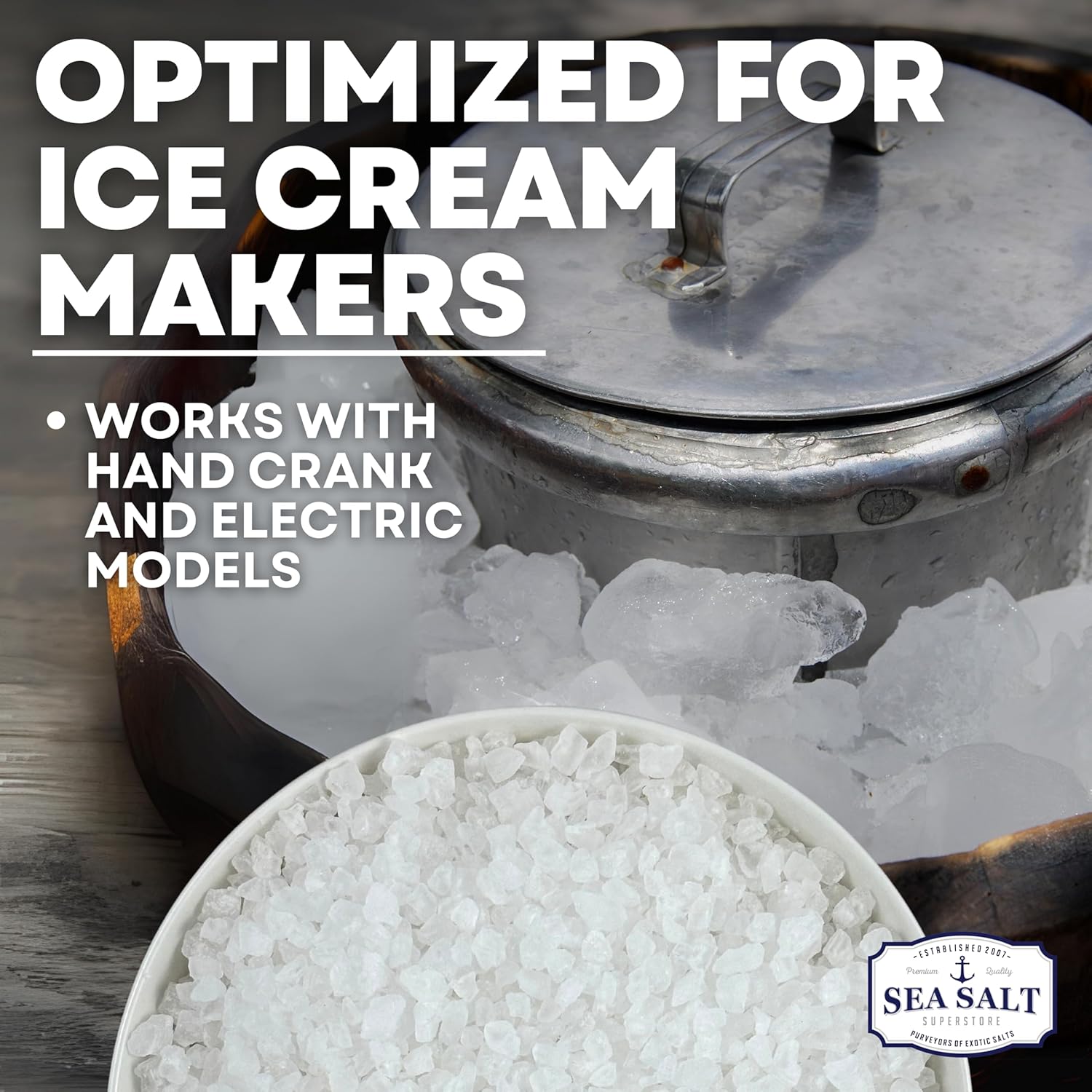 Rock Salt for Ice Cream Making, Universally Compatible Coarse and Non-Iodized Salt for All Ice Cream Maker, 10 lbs