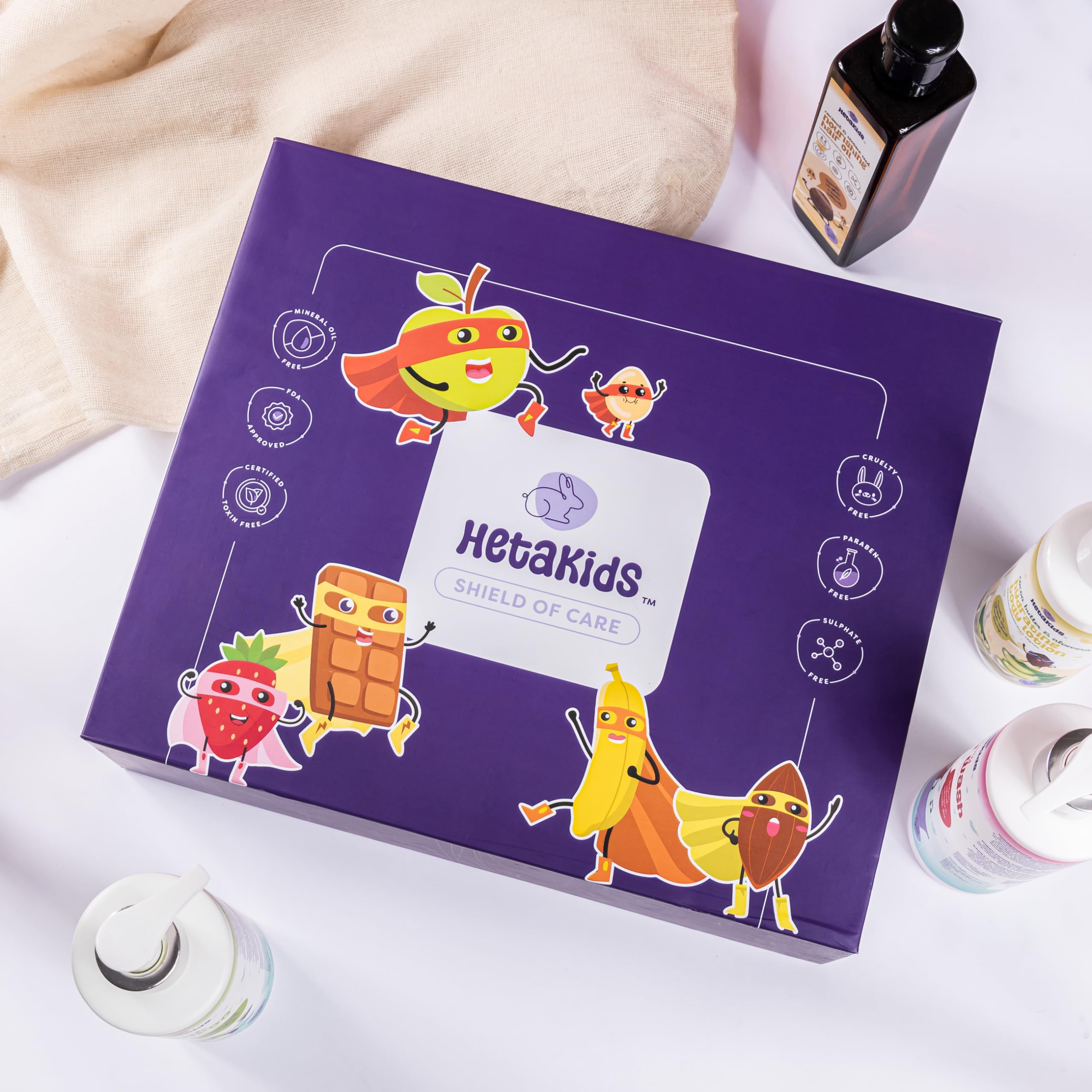 HetaKids Complete Kids Bath Essentials Set Gentle Shampoo, Nourishing Body Wash, Soft Washcloths for Ages 3 to 10 years-image-49