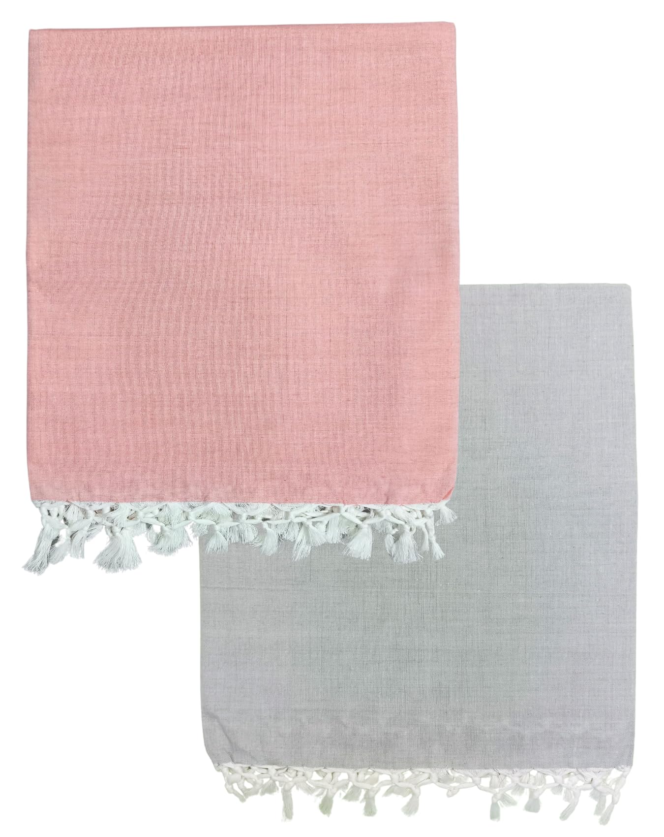 Arvore Bunkaar 100% Pure Handloom Soft Beautiful Bhagalpuri Summer Blanket/Khes/Dohar/Top Sheet Set/Chadar in and Size- 245cm X 130cm - Combo Pack of 2 (Red Grey)-image-42