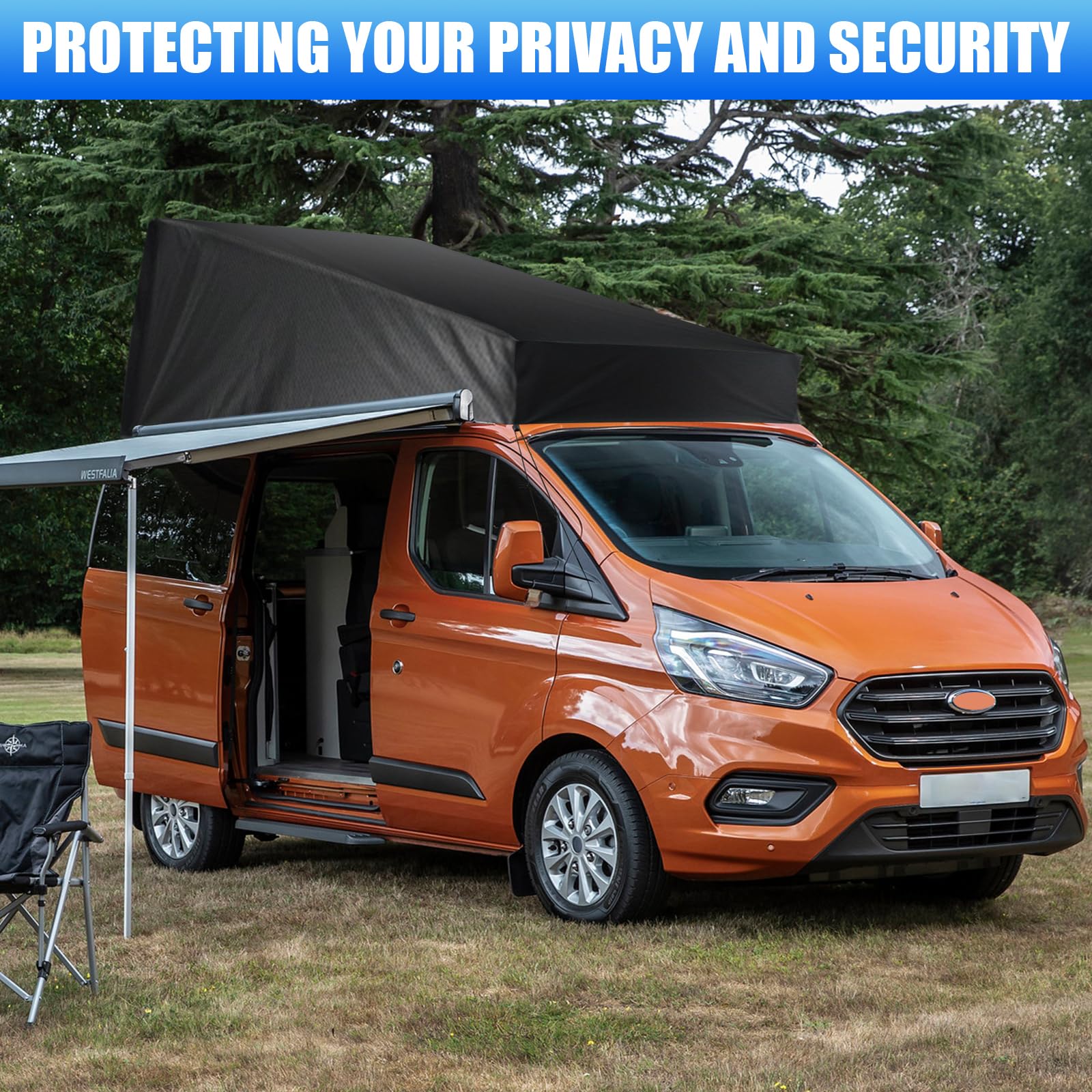 Pop-Top Dachschutz Ersatz für Ford Transit Custom, Wetterschutz Camper Dachzelt für Aufstelldach Schlafdach Outdoor Camping, Nicht Geeignet für Nachgerüsteten Dächer