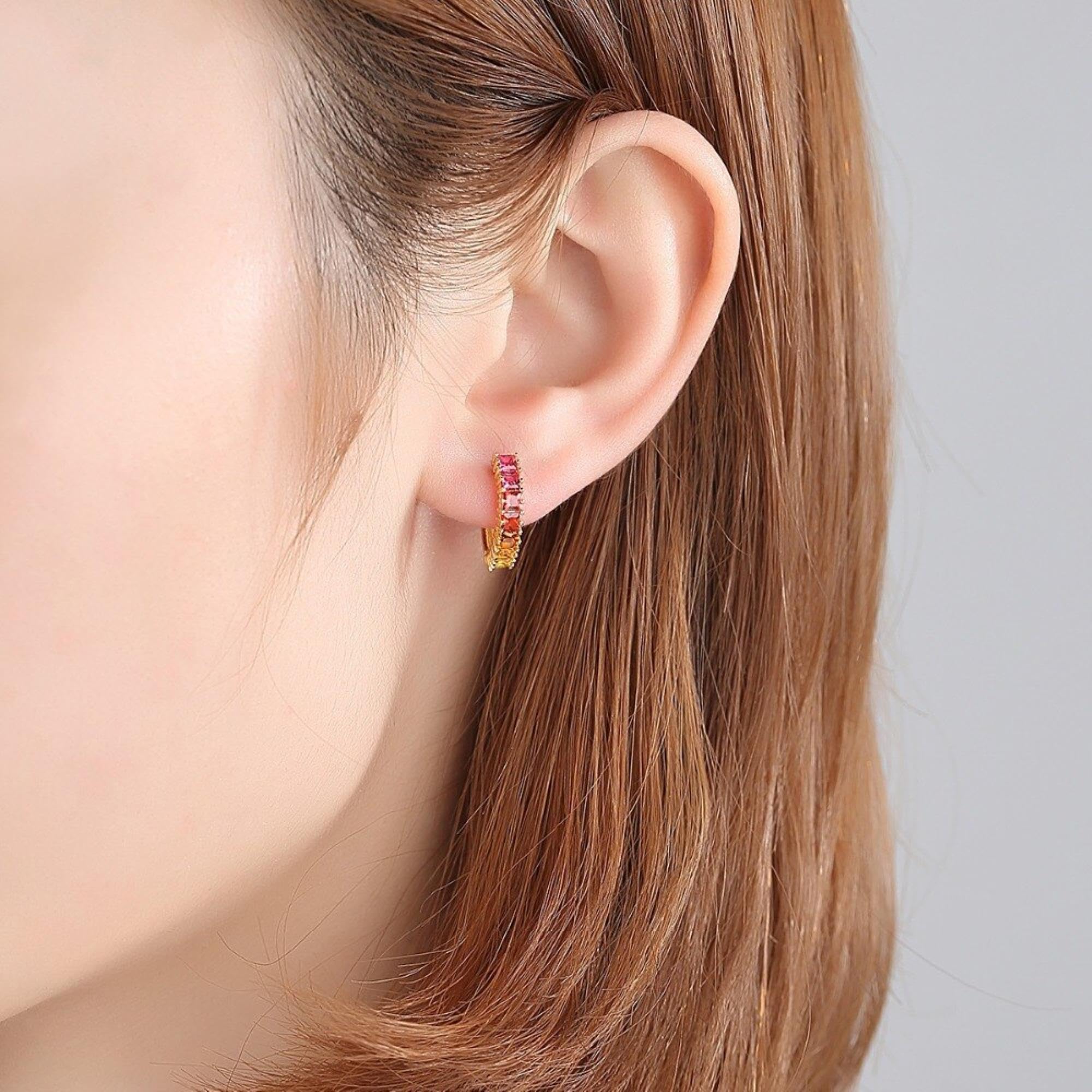 Bonitos Pendientes De Aro De Plata De Ley 925 Con Topacio Rojo Para Mujer, Regalo De Navidad Rosa Para Boda A La Moda
