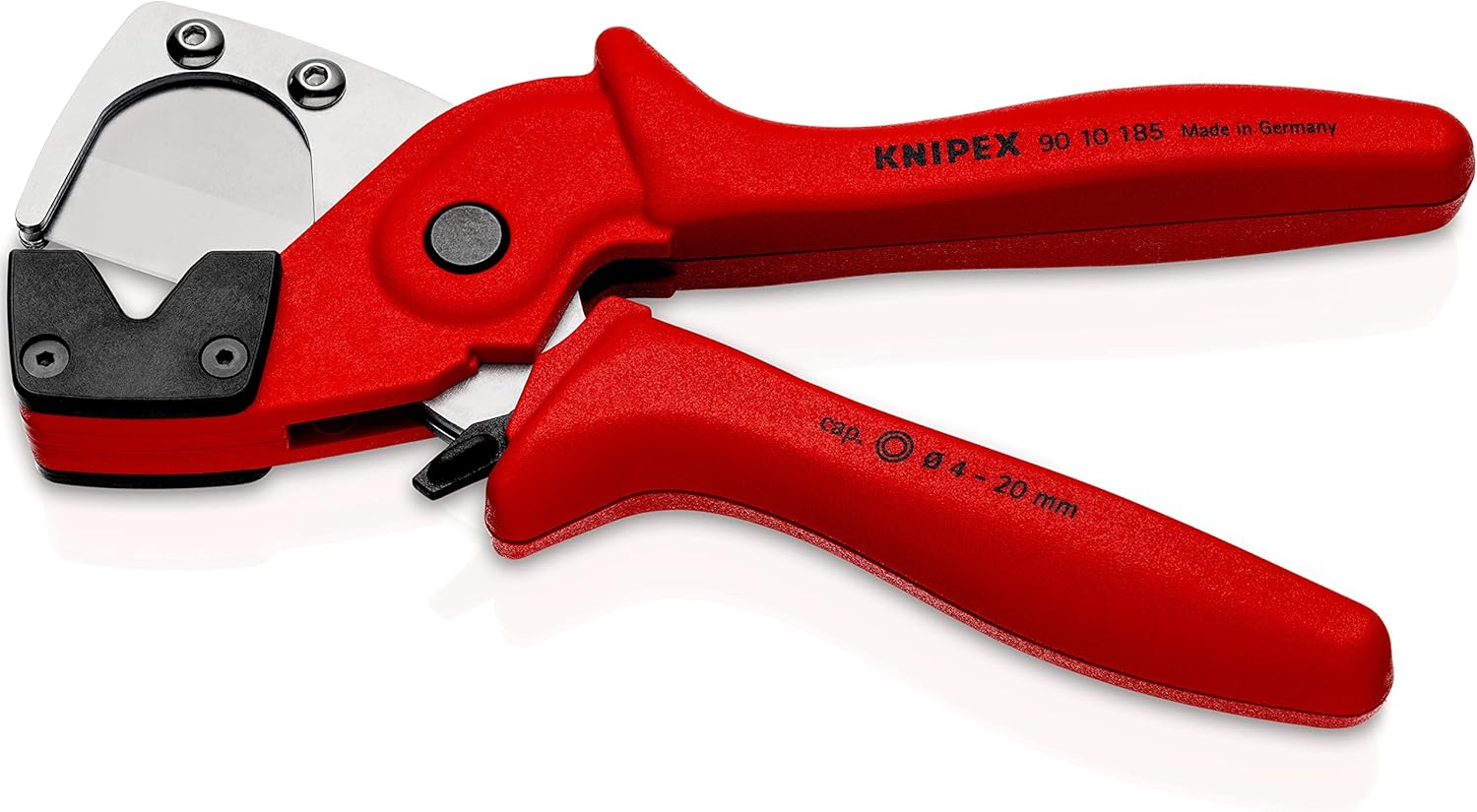 KNIPEX Pipe cutter for multilayer and pneumatic hoses glass fibre reinforced plastic handles 4-20 mm (self-service card/blister) 90 10 185 SB