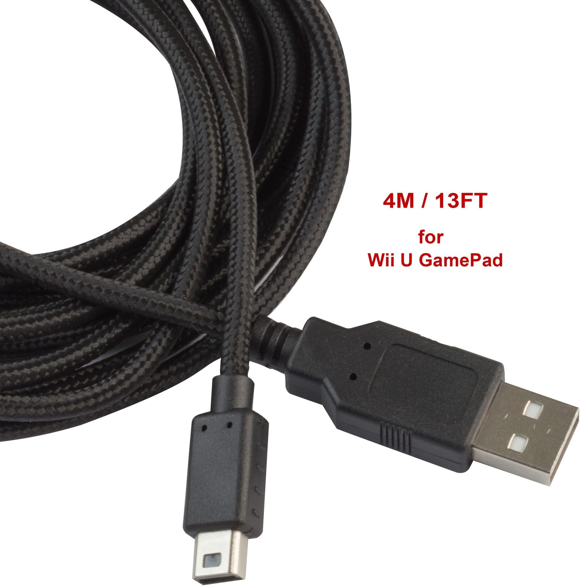 BRENDO 13'/4M Wii U GamePad Charging Cable (Extra long and Braided)
