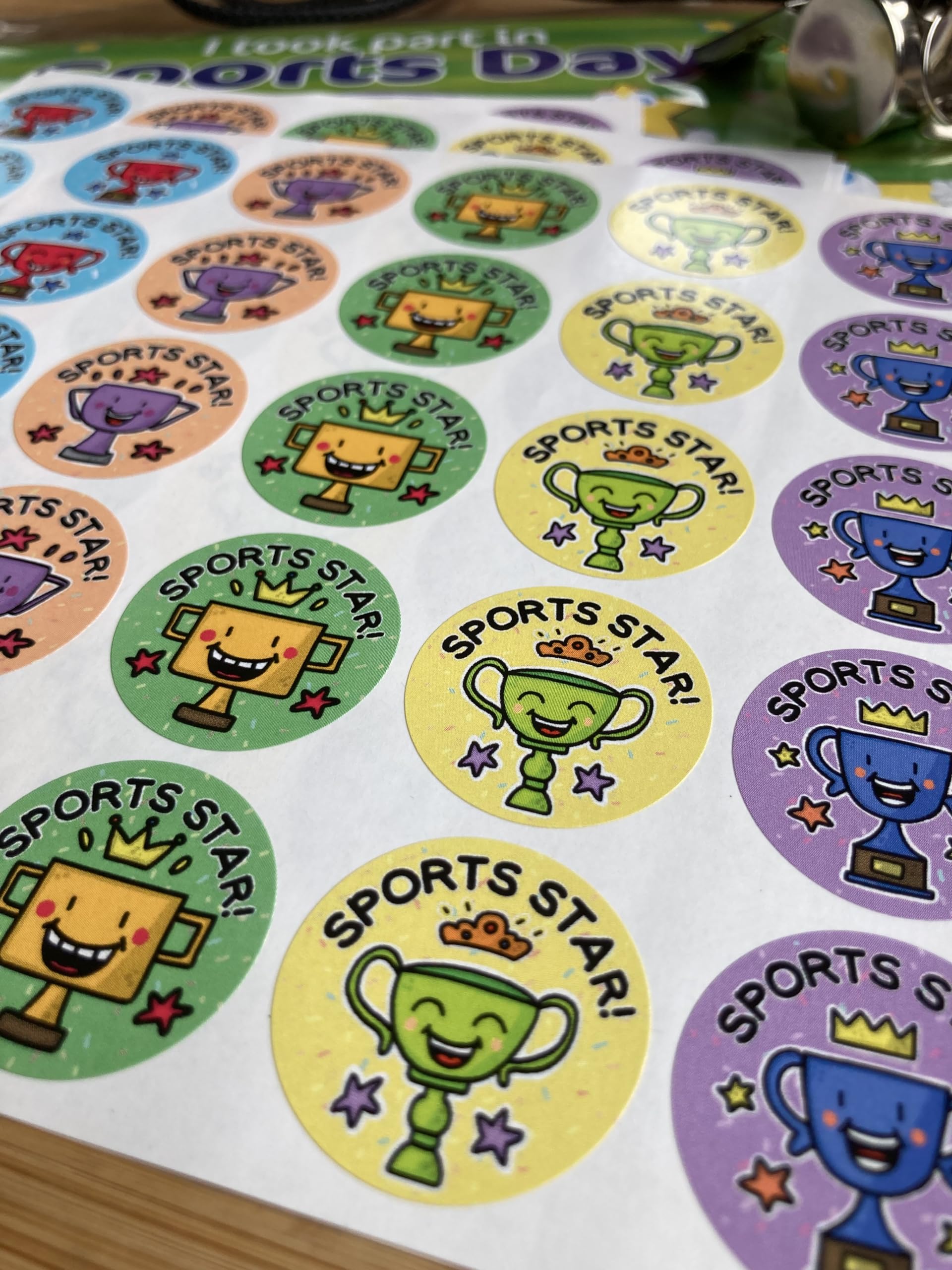 Sports Star Trophy Stickers (250 stickers), Multicolor, 28mm - Image 3