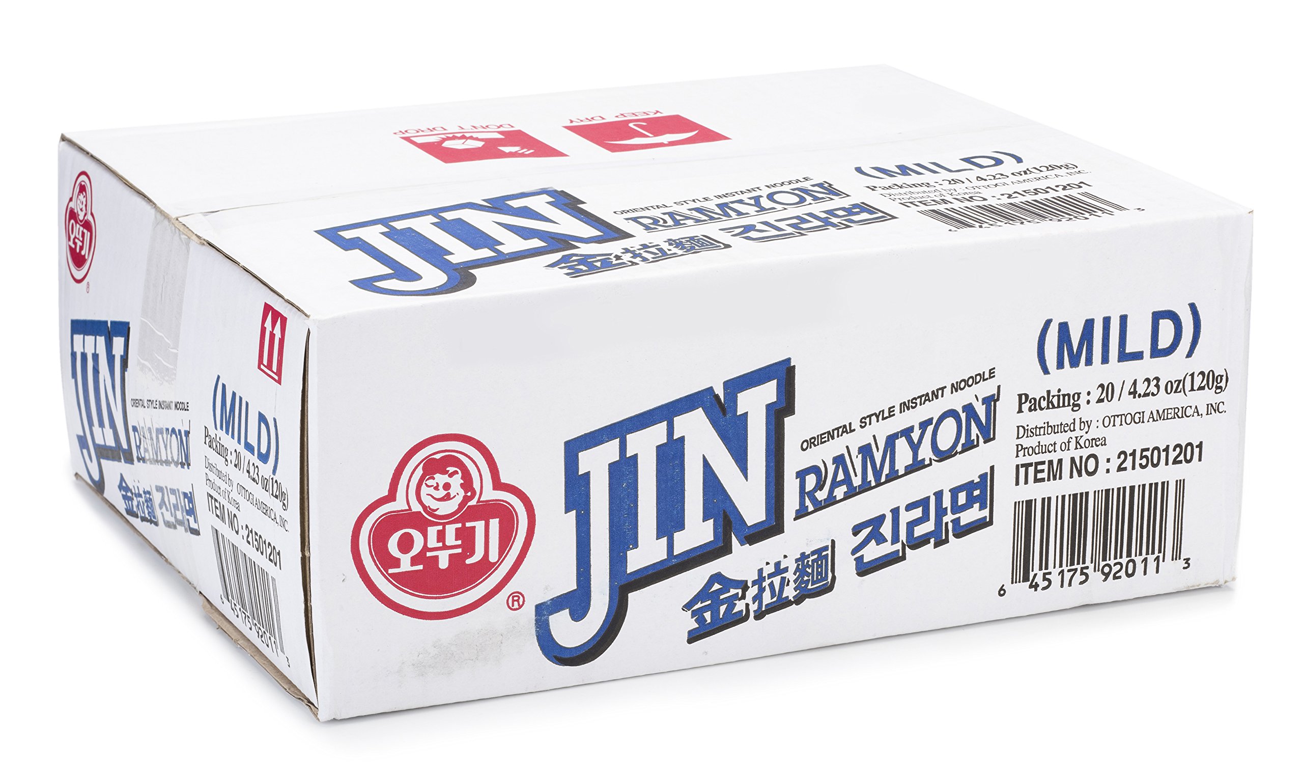Ottogi Jin Ramen Fideos Picante Caliente Leve Pack de 5