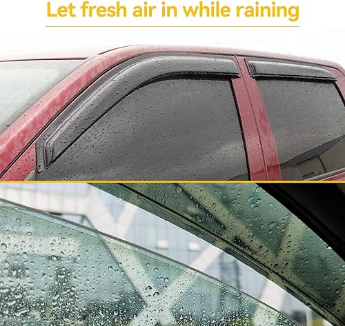 Miniatura 5 de Cxdar Protectores de lluvia de ventana, viseras de ventilación para Jeep Wrangler JK Unlimited 2007-2018, deflectores de viento de ventana para