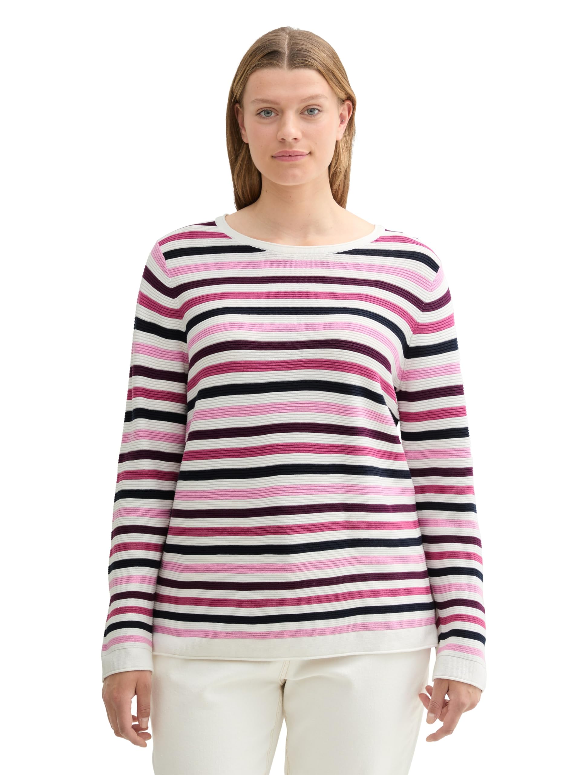 TOM TAILOR Damen Plussize Strickpullover aus Bio-Baumwolle