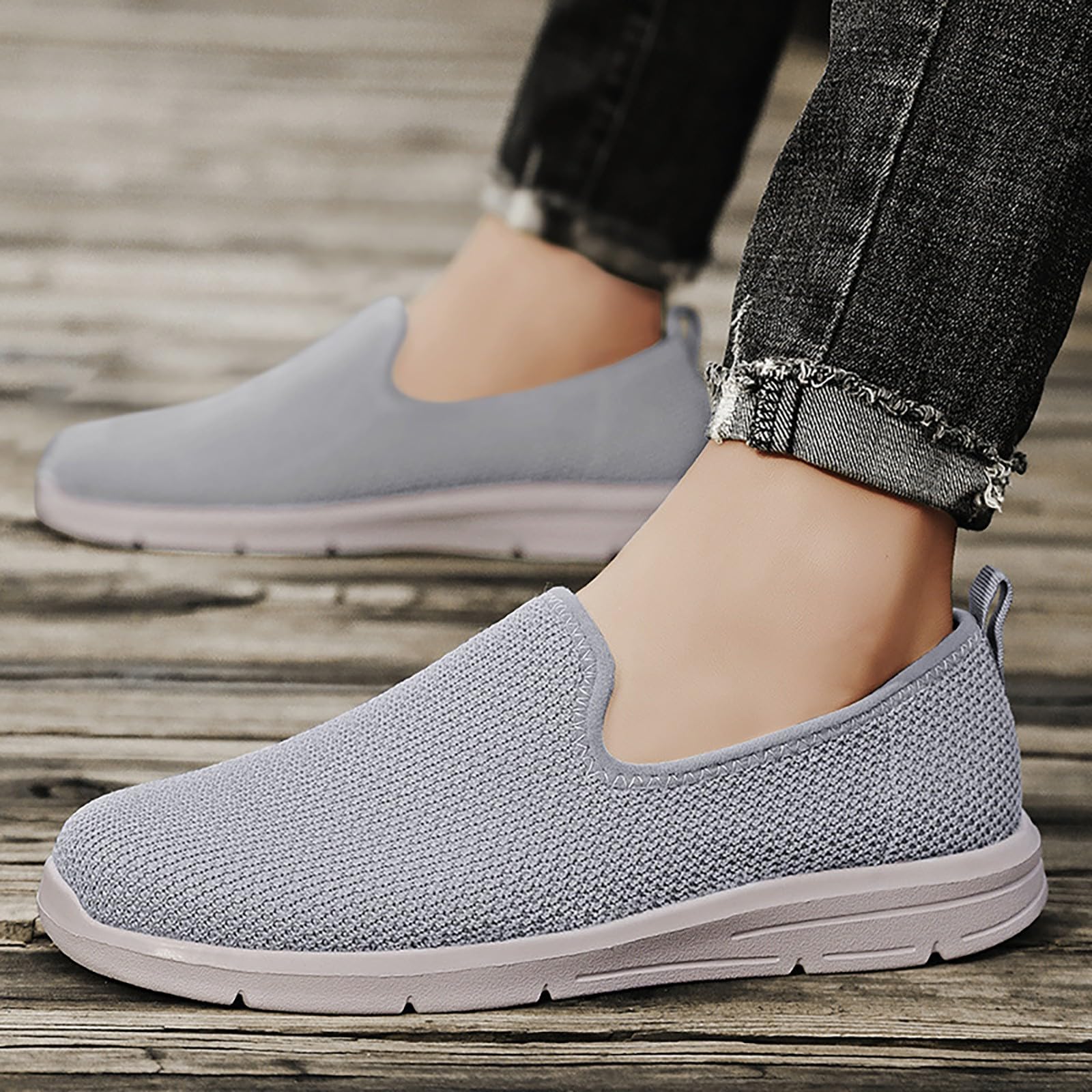 Chaussures de loisirs pour homme - Noir - Chaussures de sport d'extérieur - Maille légère et respirante - Semelle souple - Chaussures de course à pied - Chaussures de randonnée en plein air