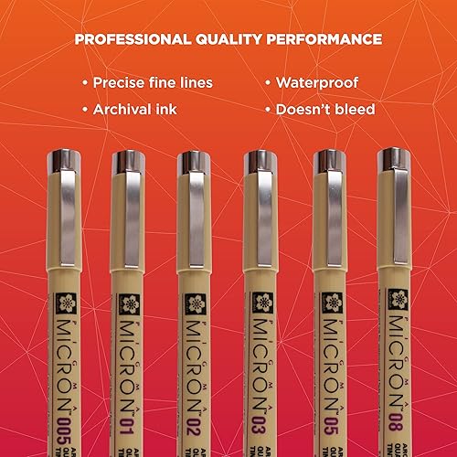 Miniatura 4 de SAKURA Pigma Micron Fineliner - Bolígrafos de tinta negra Archival - Bolígrafos para escribir, dibujar o escribir diarios, tamaños de punta