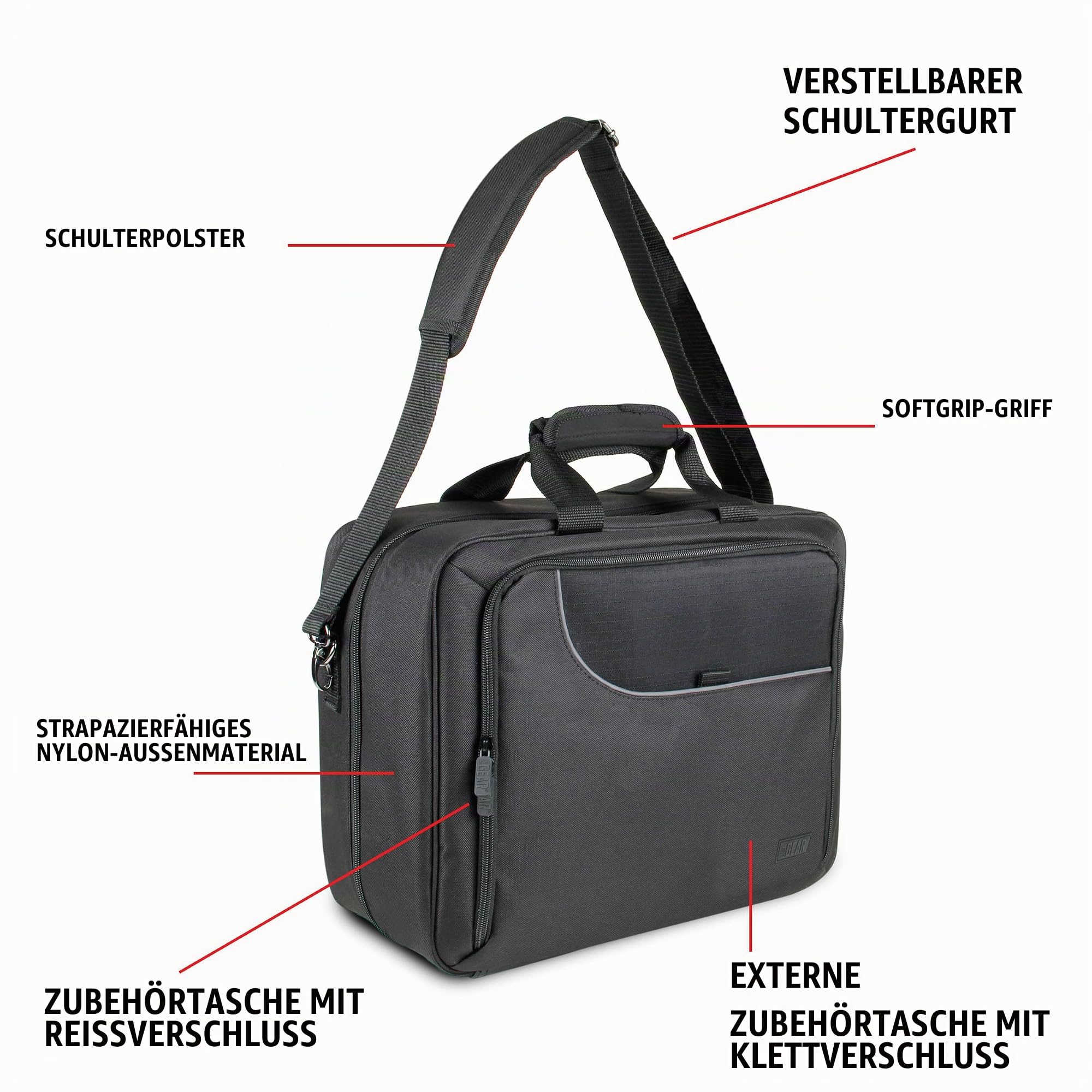USA Gear Audio-Mixer-Tasche – Podcast-Mixer-Reisetasche mit Kratzfester Innenseite und Anpassbarer Aufbewahrung – Kompatibel mit RODECaster Pro, RODECaster Pro II und Mehr Geräten (Schwarz)