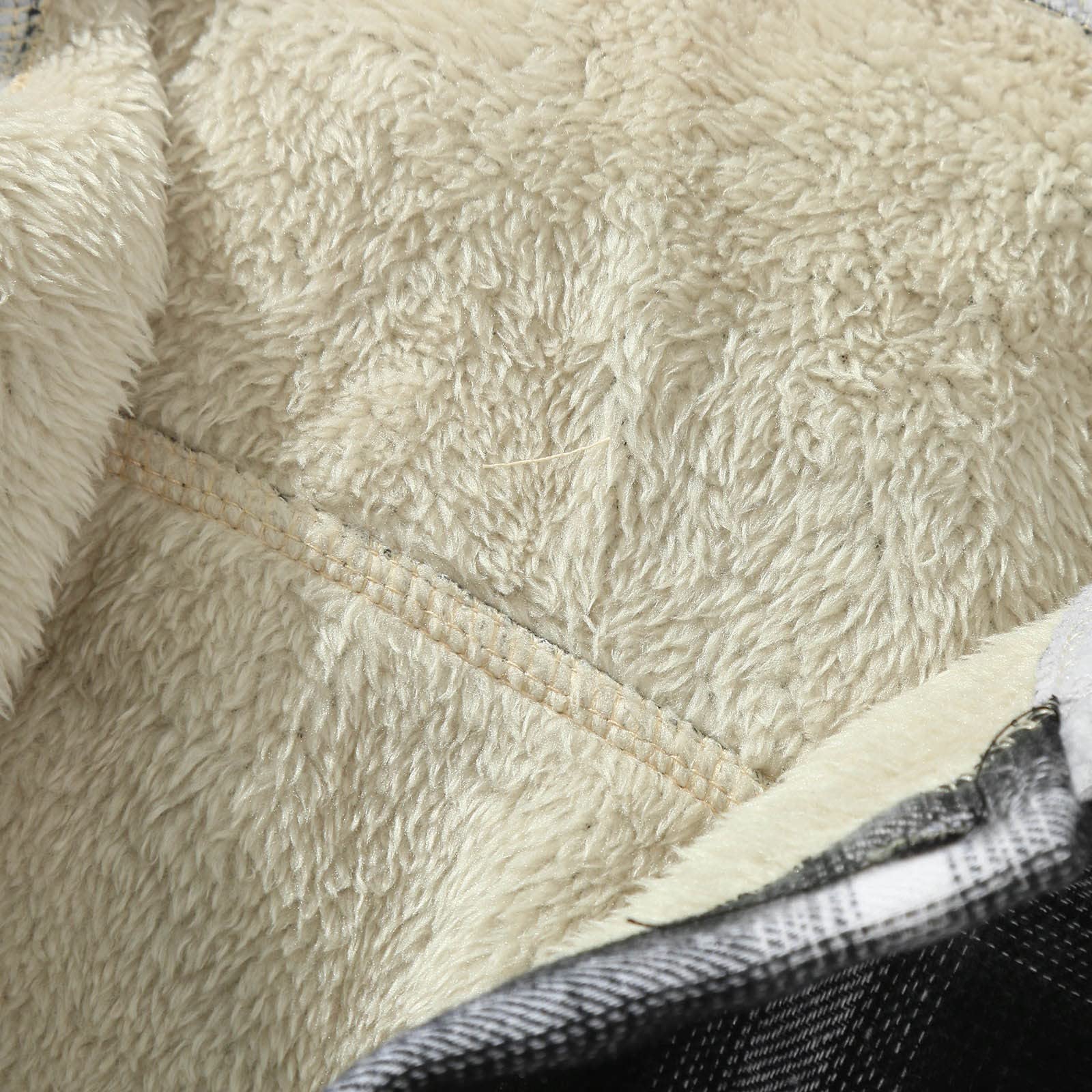 Holzfäller Thermohemd Herren Gefüttert Mit Kapuze Karierte Teddy-Fleece Flanellhemd Langarm Zipper Karierthemd Kapuzenhemd Hemdjacke Holzfällerhemd Thermo Arbeitshemd Sport Jacken Kapuzenpullover