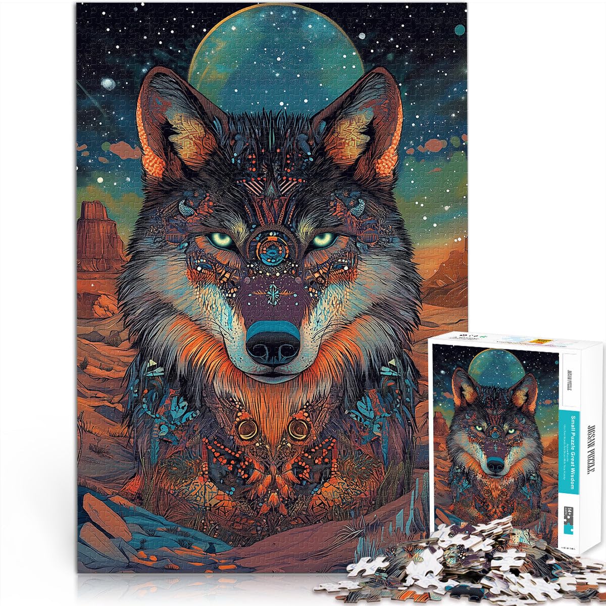 1000 Piece teenager Puzzles Holy Wolf King learning educational 50x75cm Artists Collection, Fine Art for and 14 Years old