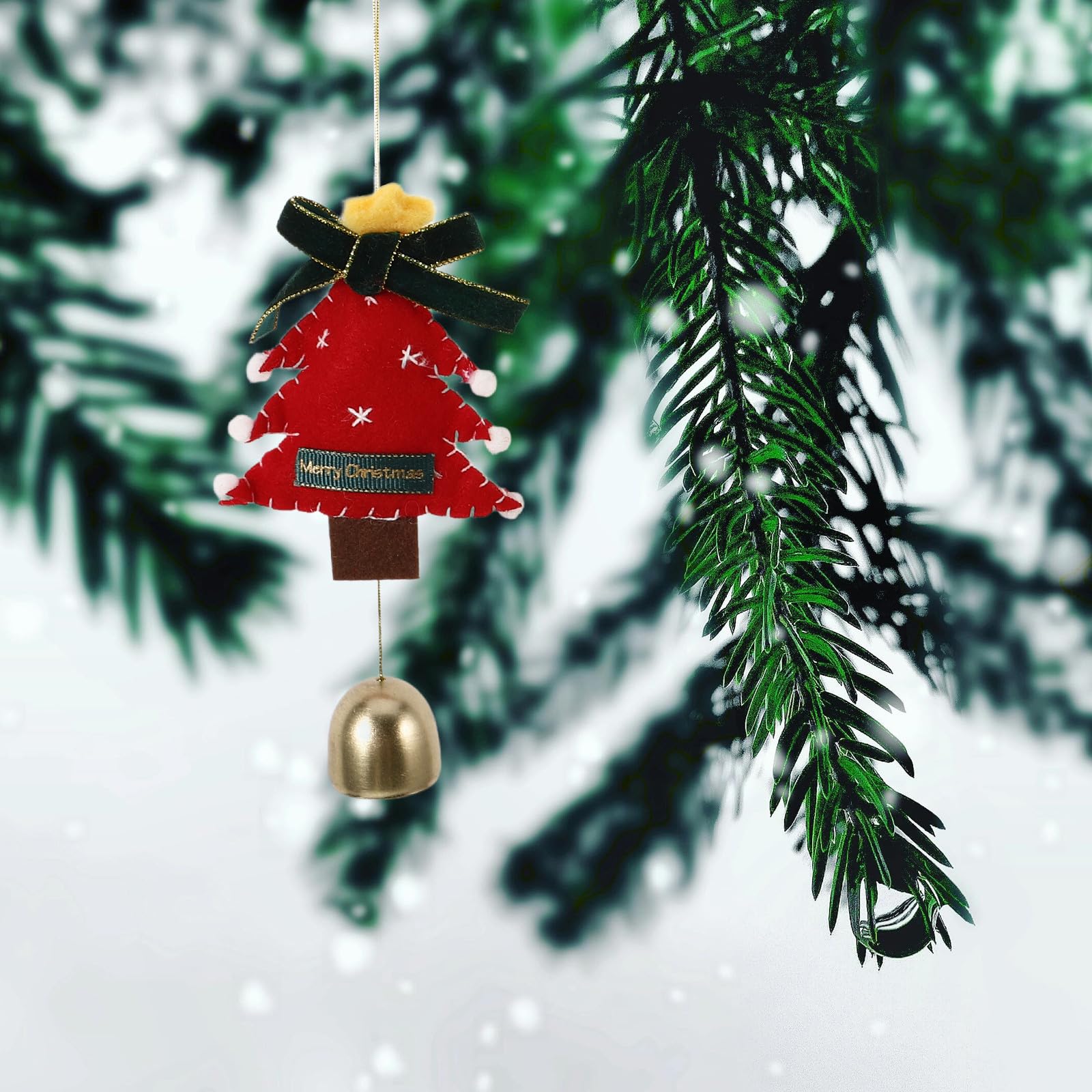 Toyvian 5 Piezas Adorno Colgante de Navidad Hecho a Mano en Lana para Árbol