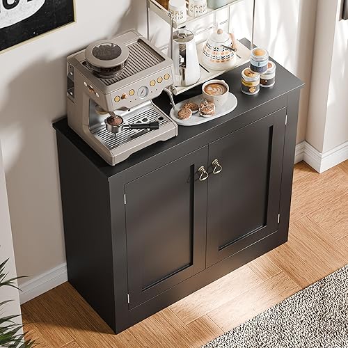 Miniatura 3 de Cozy Castle Gabinete de buffet con almacenamiento  Armario de almacenamiento de cocina, mesa consola de madera, gabinete de café para sala de estar,