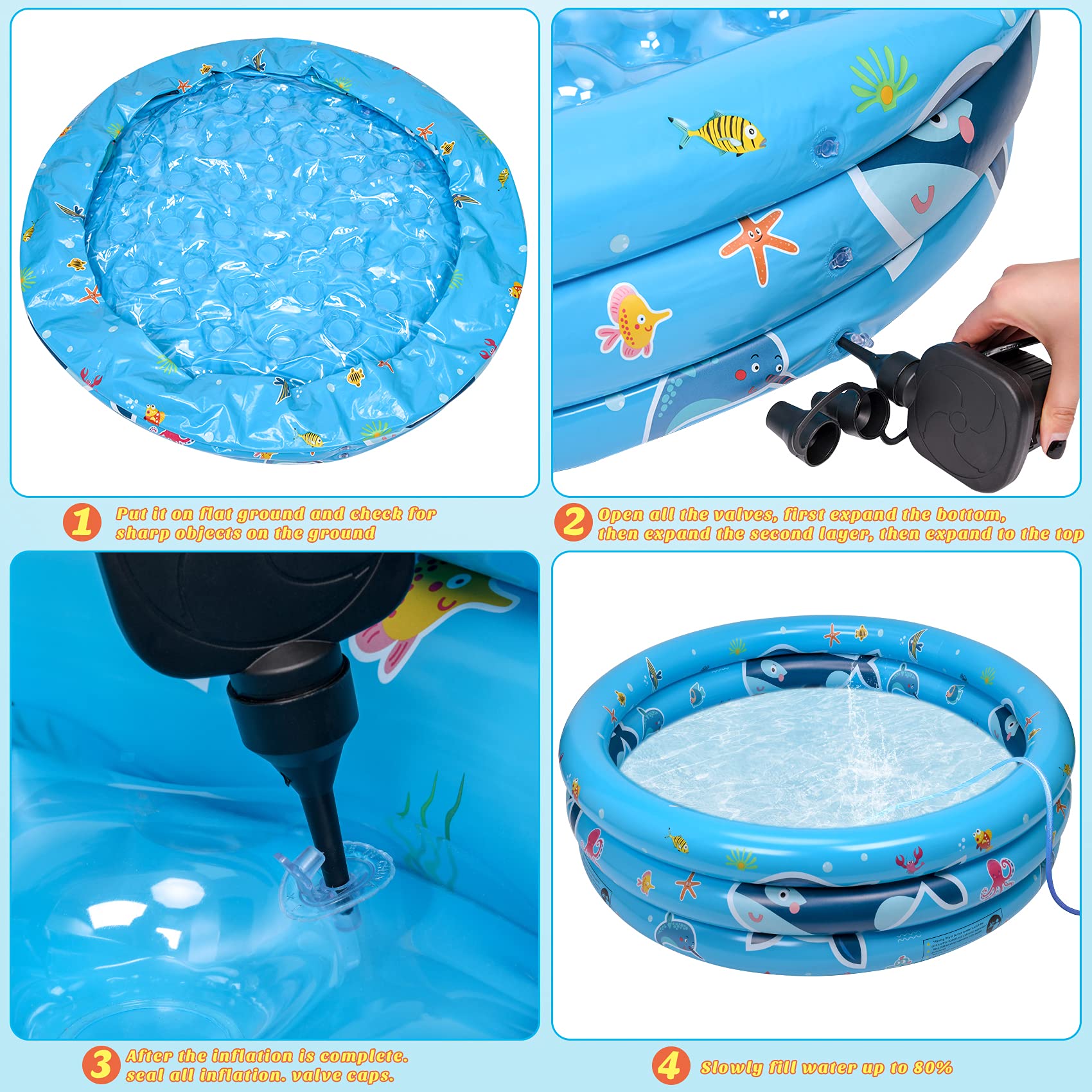 Buy balnore Kiddie Pool for Toddlers Whale Inflatable Kiddie Pools Kids Pools for Backyard