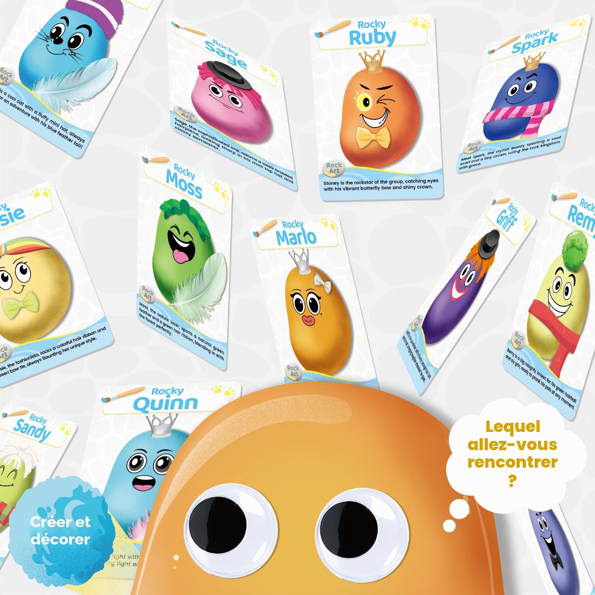 Gamerside Kit Peinture sur Pierres pour Enfants – Activité Manuelle Créative avec Peintures & Pinceaux | Pierre à Peindre Enfant DIY | Cadeau de Noël Idéal pour Filles et Garçons 6-12 ans