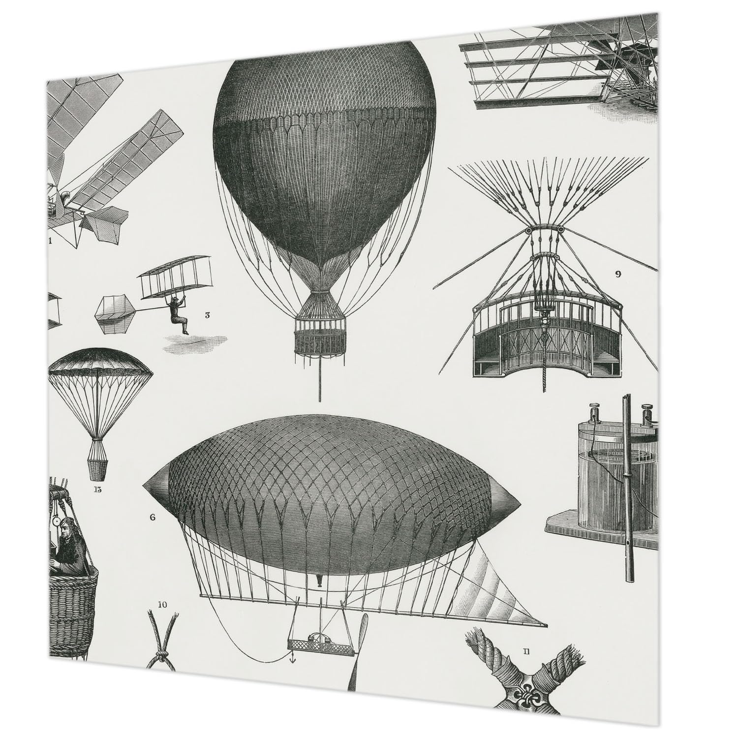Papier peint décoratif histoire de l'aviation Tulup 250x250 cm