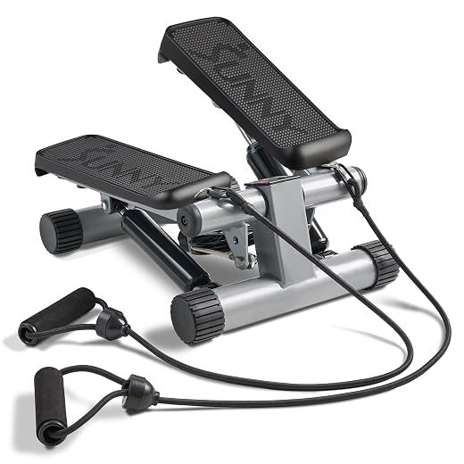 Sunny Health & Fitness Mini Stair Stepper w/Resistance Bands for Home Gym