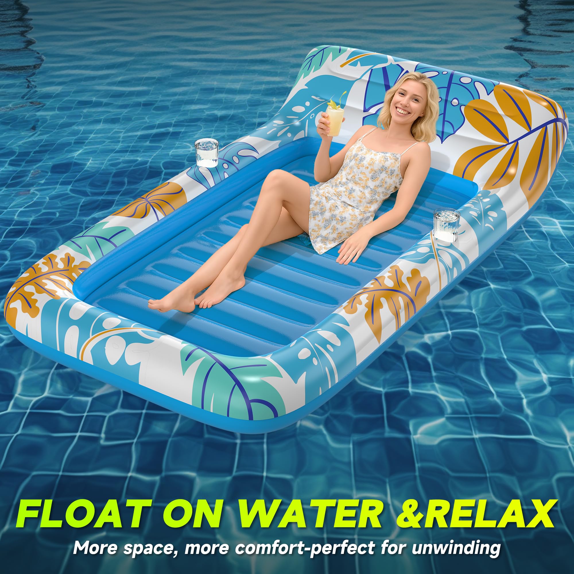 CACSPS Piscine gonflable avec porte-gobelet