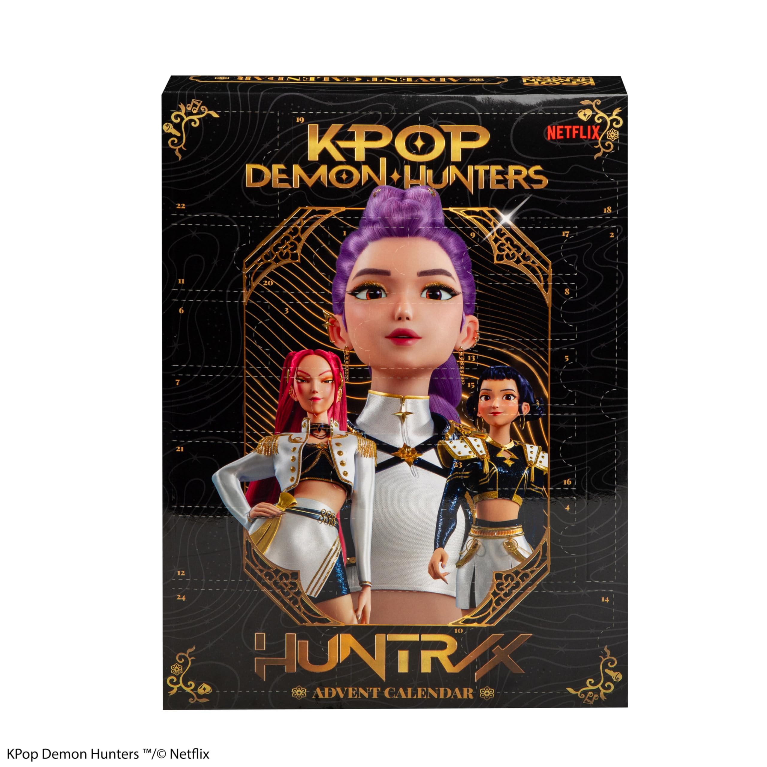 Cinereplicas KPop Demon Hunters - Calendario dell'Avvento dorato 2026, 24 regali inclusi, cancelleria e piccoli accessori, licenza ufficiale