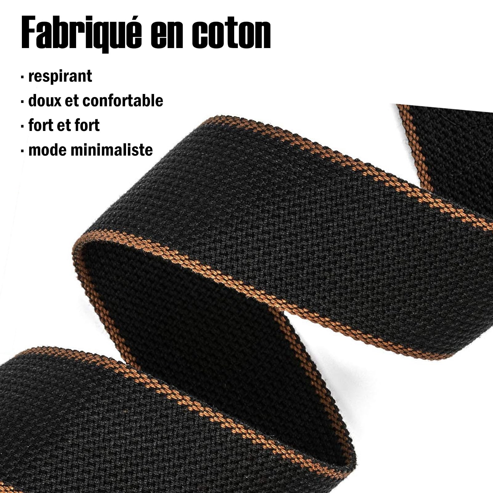 ROTOPATA Sangle de guitare avec porte-médiators, 2 boutons, 2 serrures, 3 médiators de guitare, sangle en coton avec extrémités en cuir, longueur réglable
