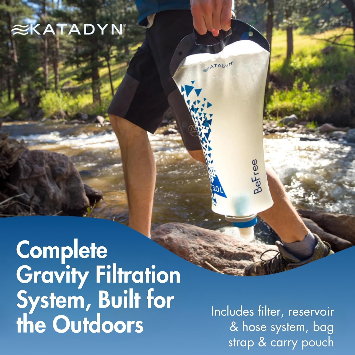 Katadyn Gravity BeFree 3.0L Water Filter, Fast Flow, 0.1 Micron EZ Clean Membrane Personal Small Group Camping, Backpacking Emergency Preparedness, Clear, 8020470 - Image 7