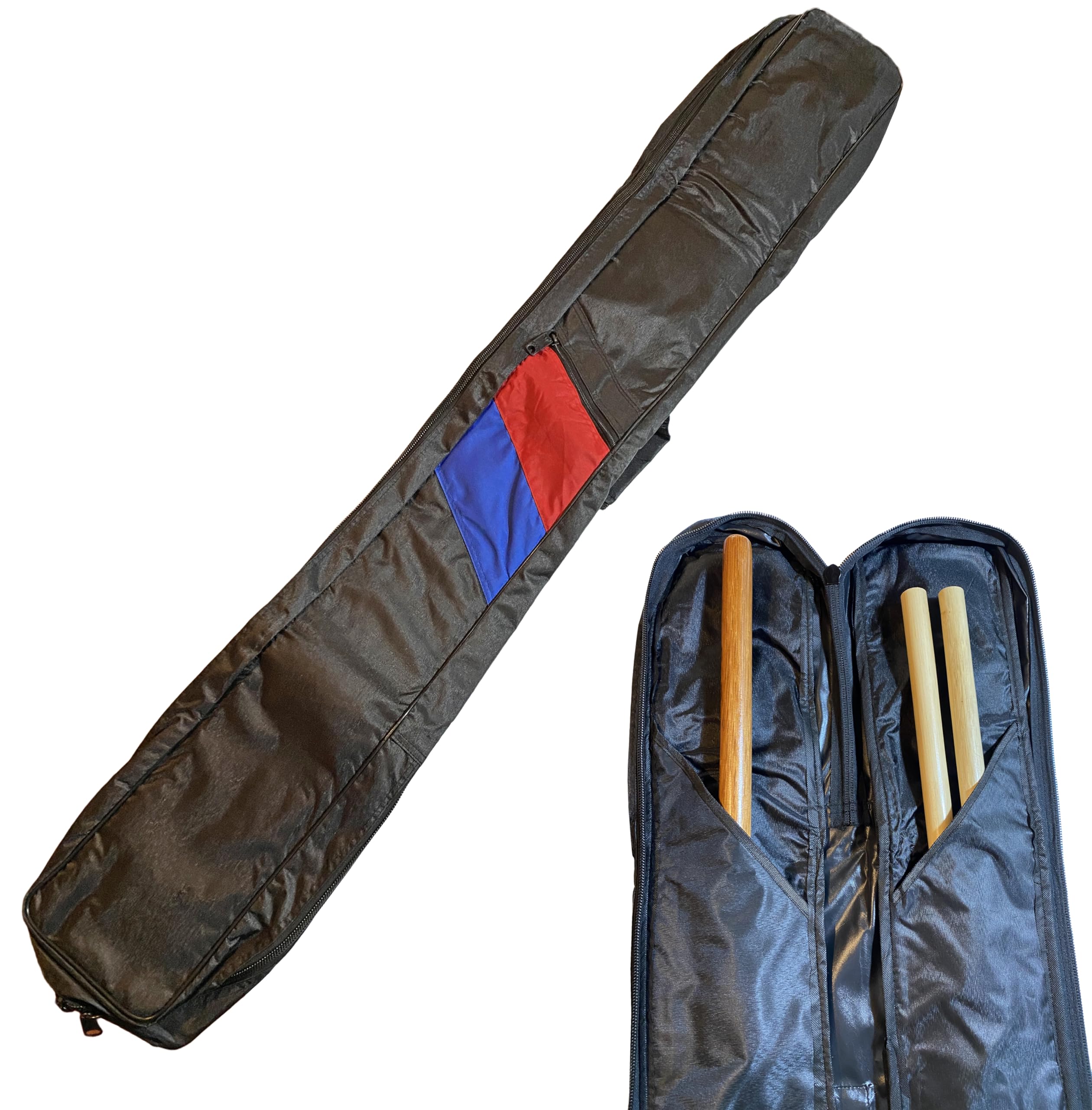 Trainings-Waffentasche Deluxe - 135 cm - Nylon - gepolstert mit Tragegriff - Zusatzfächer - für Jo, Bokken, Shinai