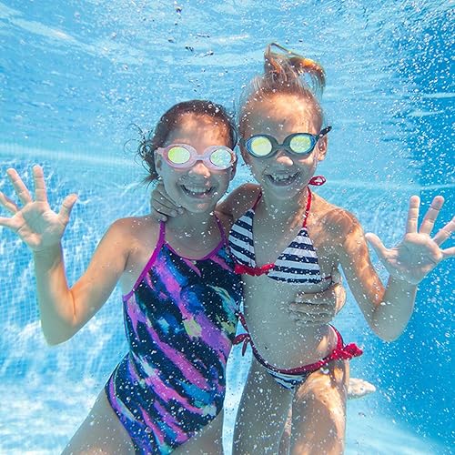 Miniatura 8 de Gafas de natación para niños, paquete de 2 gafas de natación antivaho sin fugas para niños de 3 a 15 años