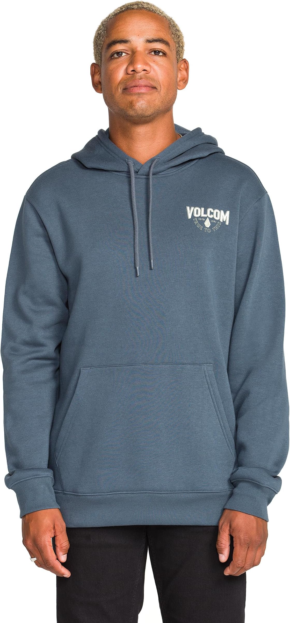 Men's Pullover Logo Fleece Hooded Sweatshirt – Soft Brushed Interior, Classic Fit, Kangaroo Pocket, Ribbed Cuffs & Hem