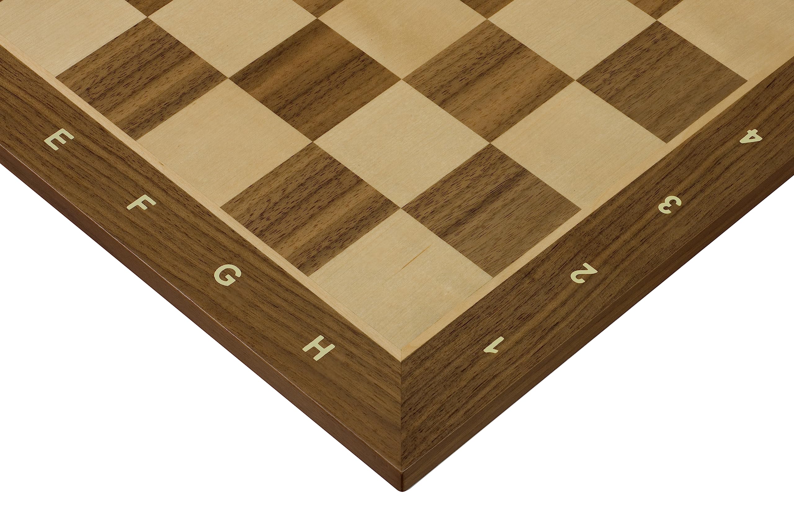 Sunrise Tablero de ajedrez y juegos nº 5 con descripción de nogal/arce con incrustaciones de madera de nogal y arce, tablero de torneo, diseño elegante, idea de regalo, ideal para figuras medianas,