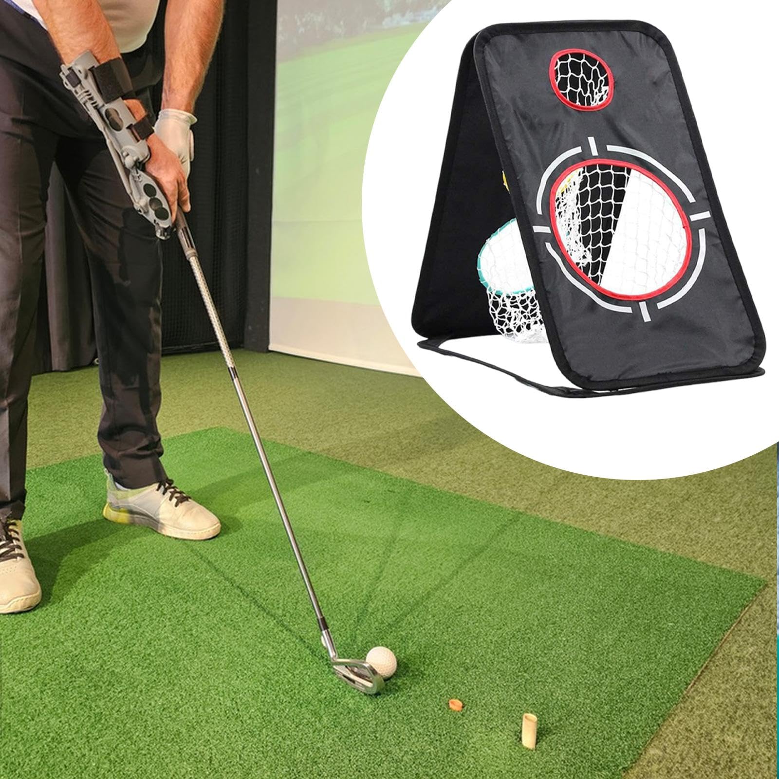 Colaxi Golf Chipping Net Golf Hitting Net for Backyard Practice with 5 Target Foldable Easy to Install