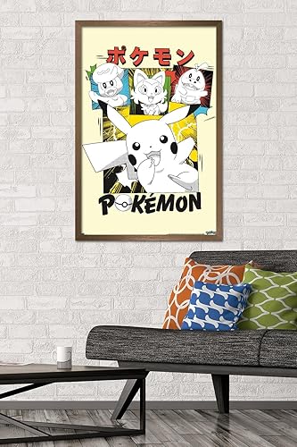 Miniatura 2 de Trends International Pokémon - Póster de pared de anime Sonrisas, 22.37 x 34.00 pulgadas, versión enmarcada en bronce