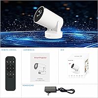 Vista 8 de Mini proyector con WiFi y Bluetooth, compatible con corrección Keystone automática 4K 1080P 170 ANSI, proyector portátil giratorio de 210°