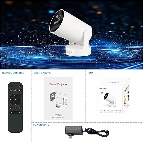 Miniatura 8 de Mini proyector con WiFi y Bluetooth, compatible con corrección Keystone automática 4K 1080P 170 ANSI, proyector portátil giratorio de 210, proyector