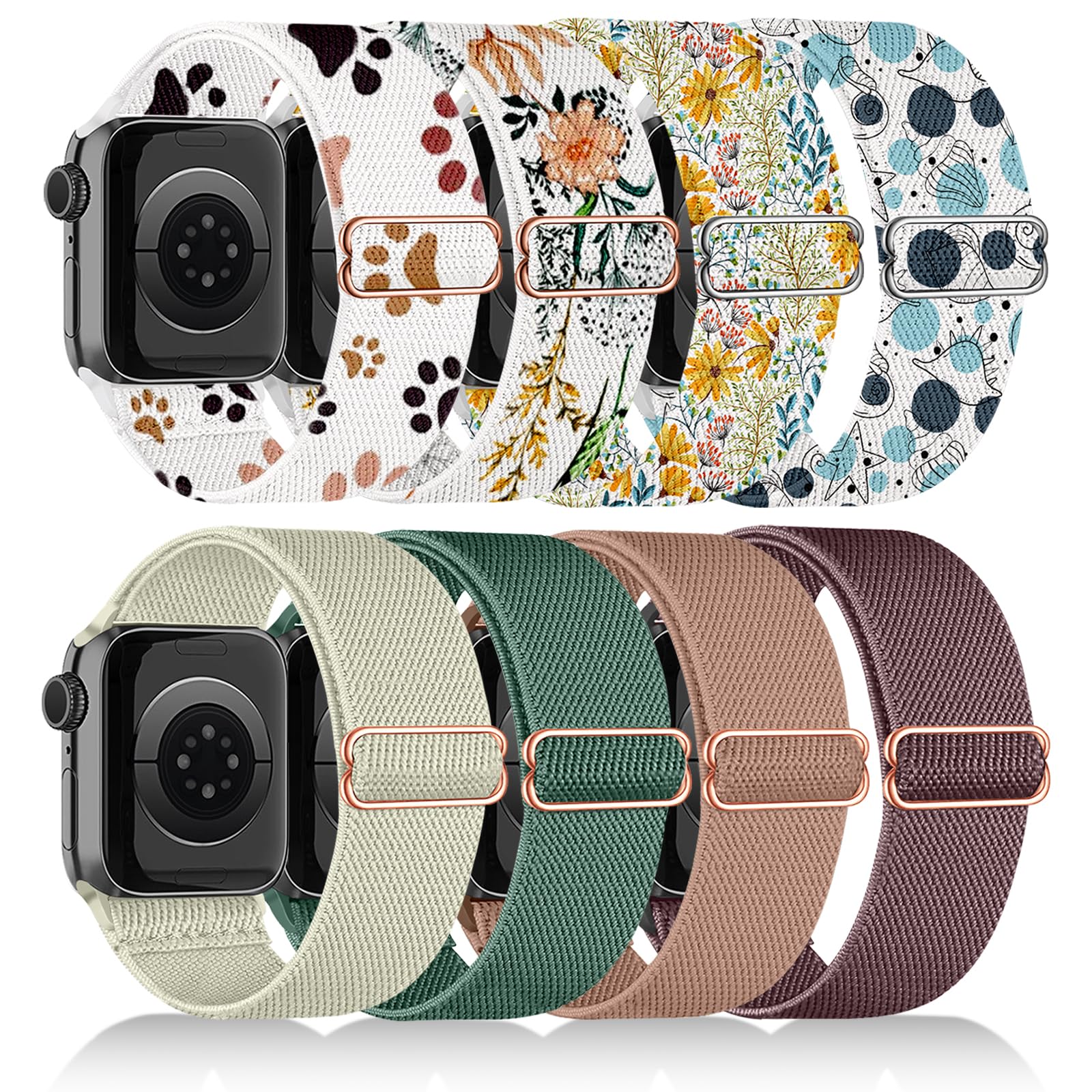 chinbersky Elastisches Loop Armband Kompatibel mit Apple Watch Armband 49mm 45mm 44mm 42mm 41mm 40mm 38mm,Stoff Verstellbares Dehnbare Sport Ersatzband für iWatch Ultra Series 10/9/8/7/6/5/4/3/2/1/SE