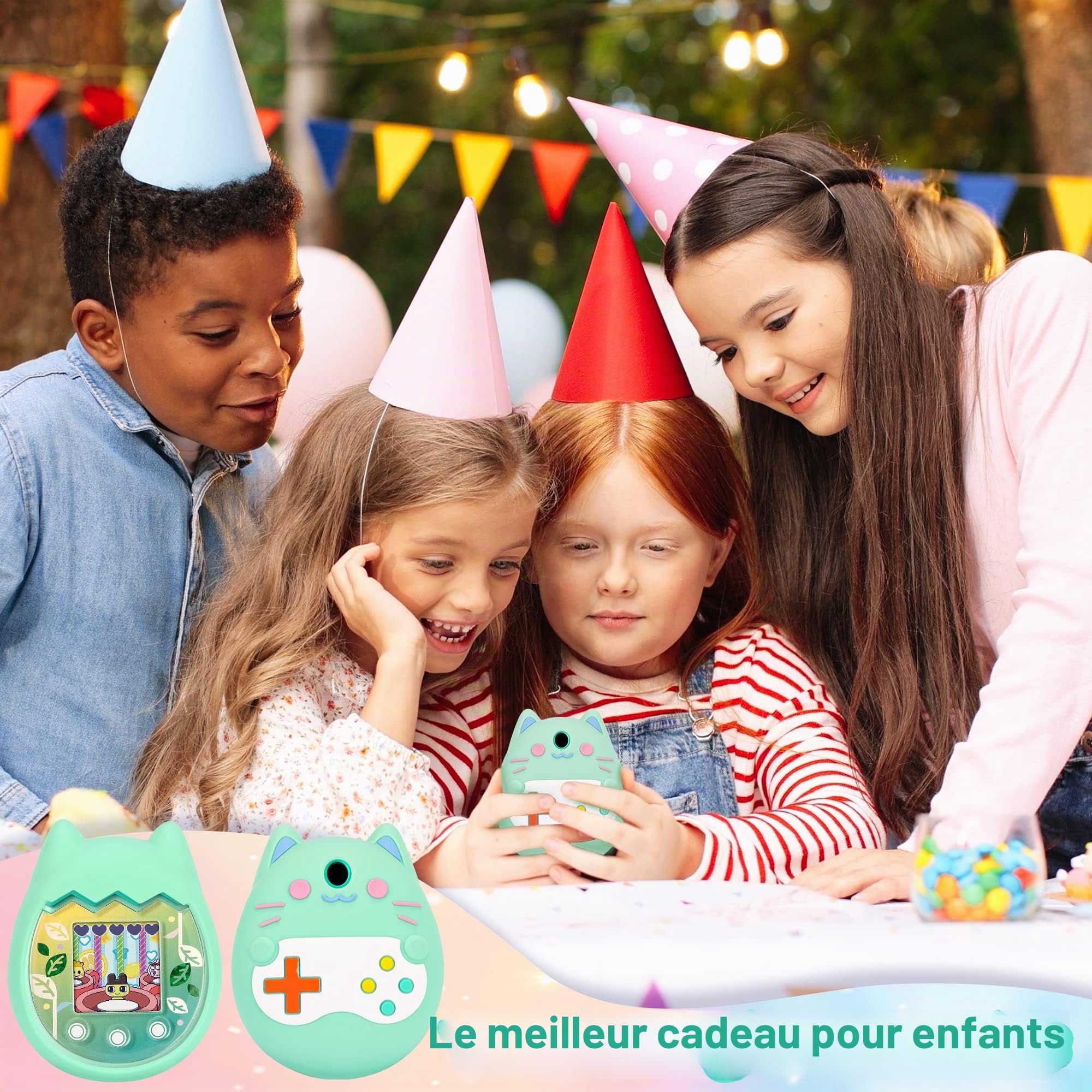 Housse en silicone et étui rigide Meetikar pour Tamagotchi Pix Protection d'écran et accessoire
