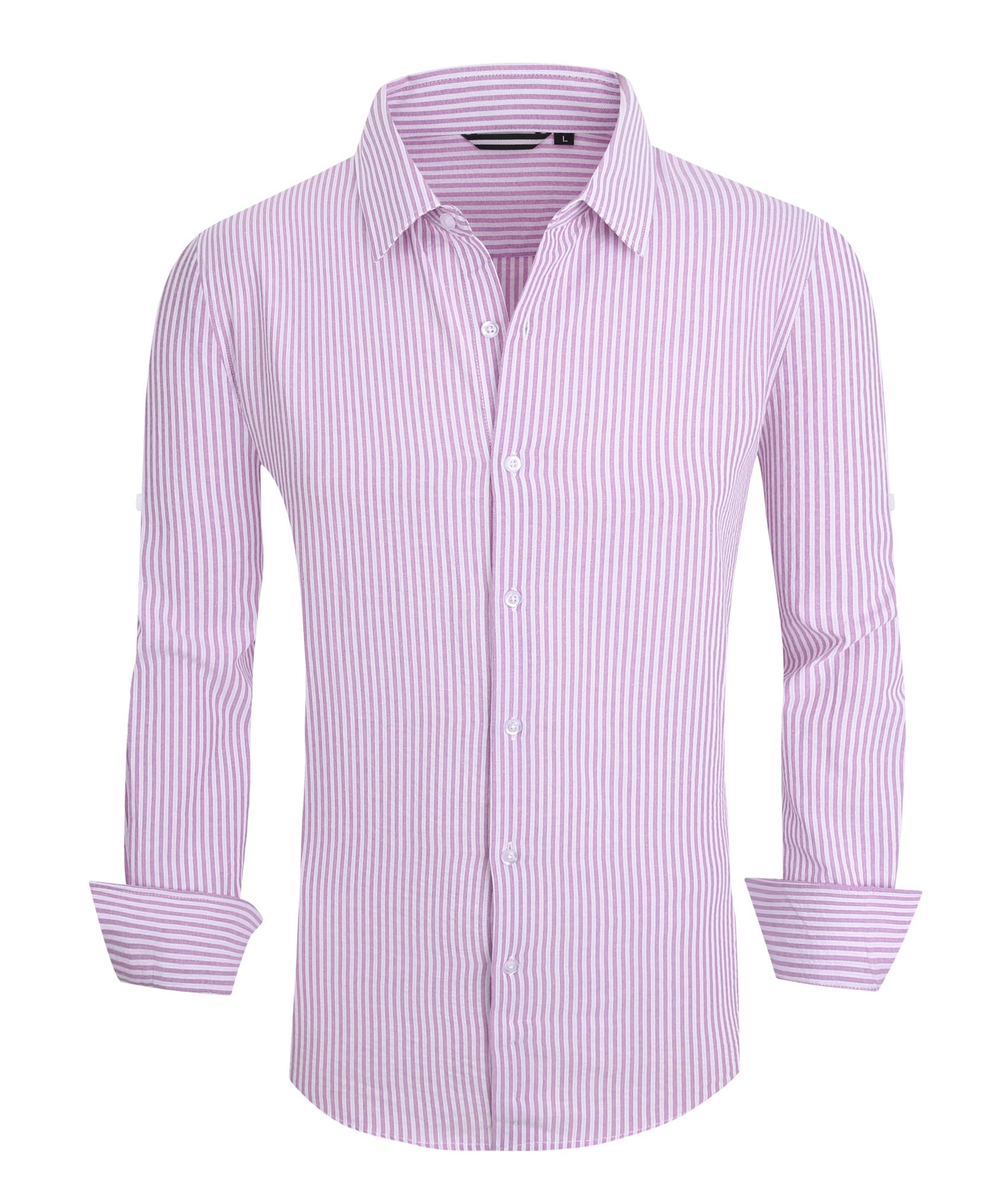 Alex Vando Mens Seersucker Dress Shirts Striped Business Casual Cotton Shirts for Men
