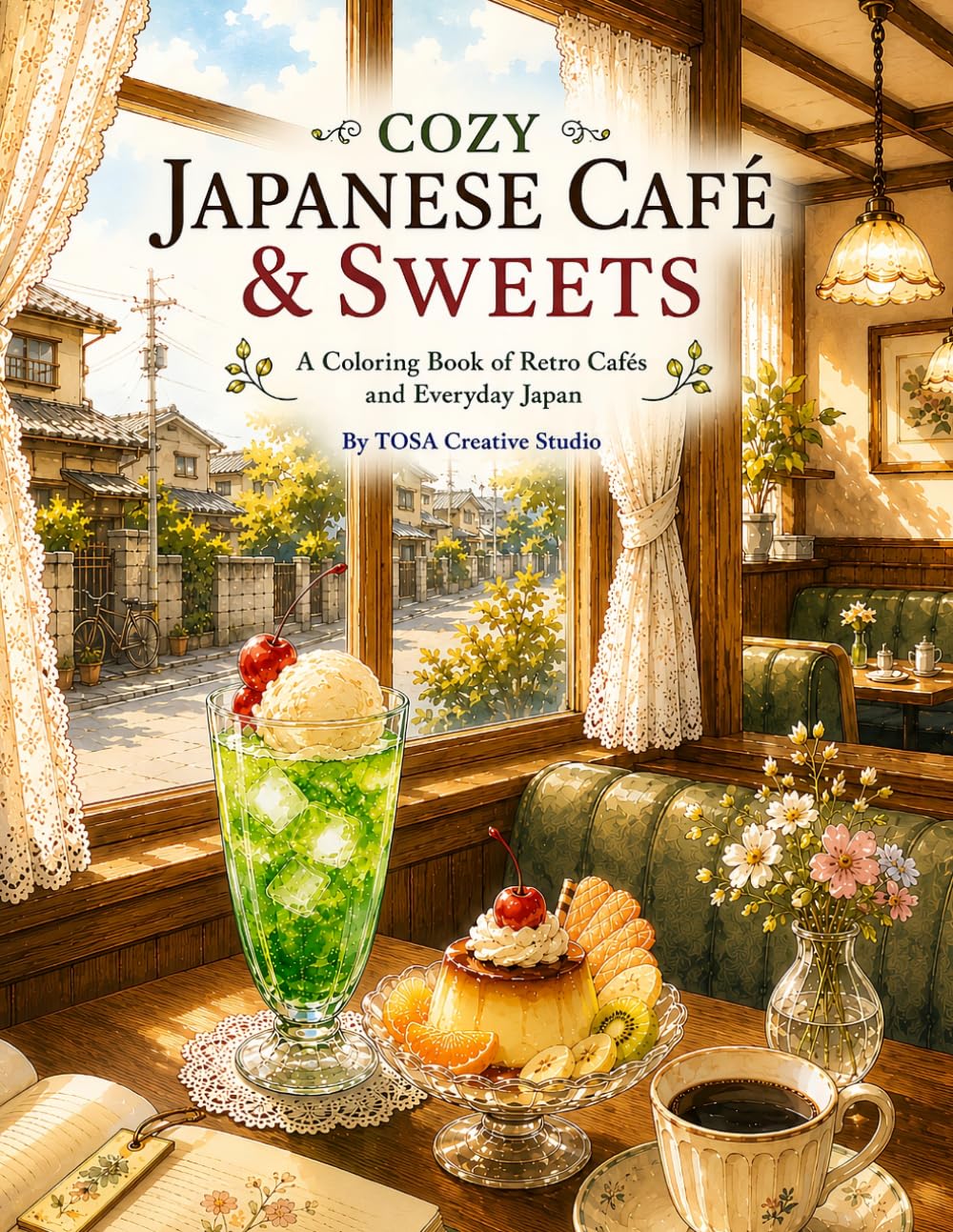 Cozy Japanese Café & Sweets: A Coloring Book of Retro Cafés and Everyday Japan