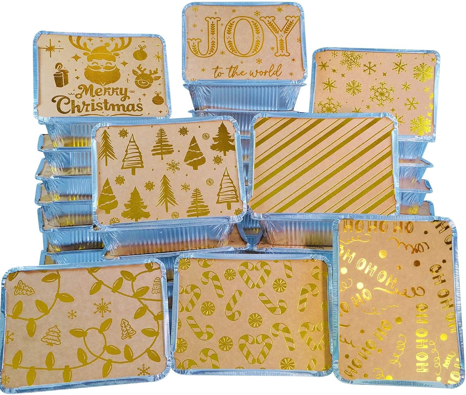 Christmas Foil Containers with Lid Christmas Small Gift