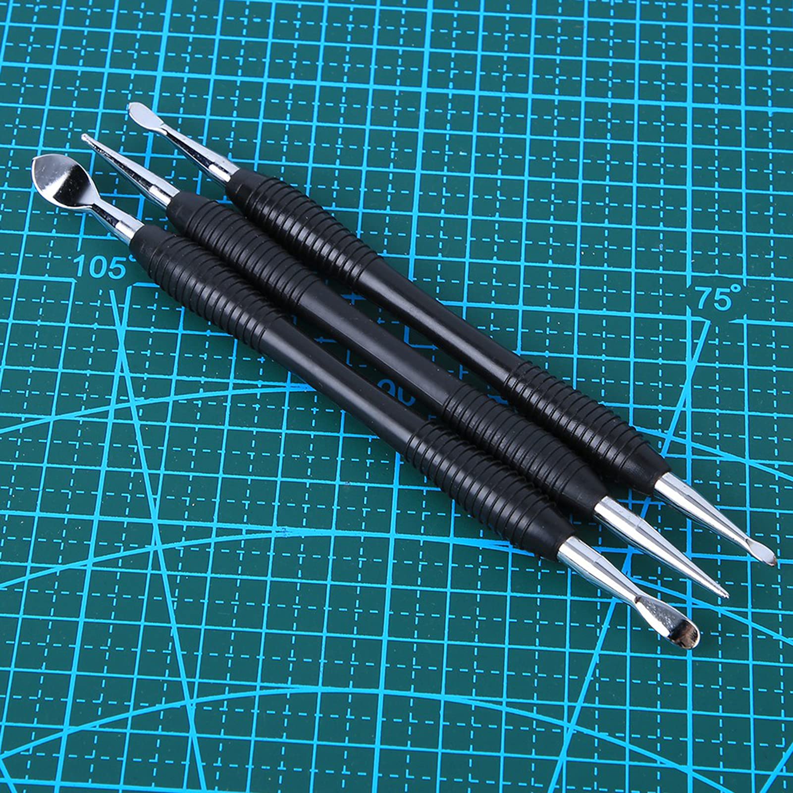 Set da intaglio in pelle Cucchiaio da modellismo artigianale in pelle Set di strumenti per stilo da intaglio Set di utensili da modellazione Cucchiaio da goffratura per artigianato in pelle Fai da te