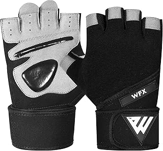 WFX Guanti da palestra per allenamento sollevamento pesi, per uomini e donne, con supporto per il polso imbottito, protezione extra per il palmo della mano, guanti da allenamento fitness, ciclismo,