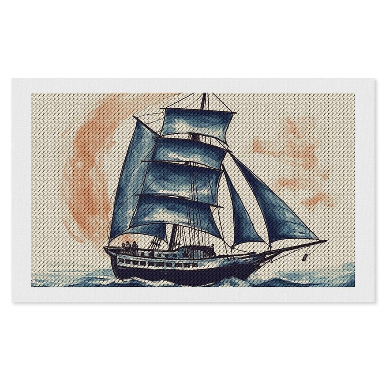 NONHAI Diamond Painting Kits for Adults - DIY Diamond Art Kits for Beginners - Full 5D Paint Drill Diamond Dots Paintings- Nautical Sailboat Diamonds Pictures Gem Art and Craft Wall Decor 12"x20"