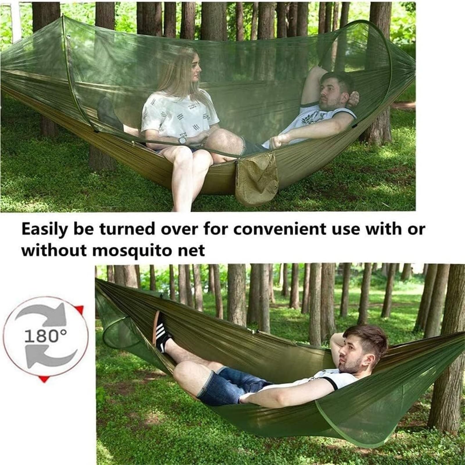 Amache per Esterni con zanzariera, Amaca da Campeggio Leggera Portatile con Paracadute, Amaca da Esterno per 2 Persone, Amaca Buiten ()