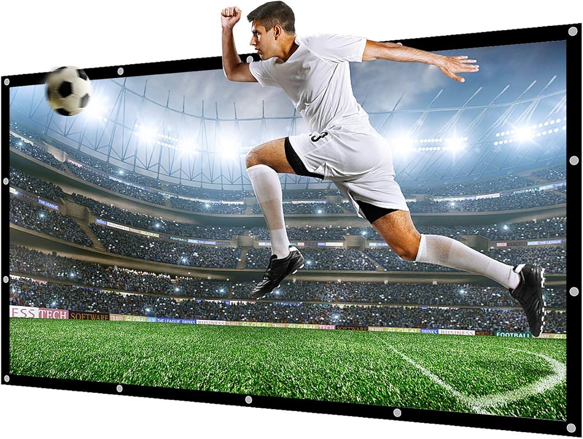 NIERBO Large Projector Screen 180 Inch of Thick Canvas Material 16:9 Projection Movies Screen Outdoor Projection Screen for Church School Home Indoor 1.6 Gain Not Include Mount